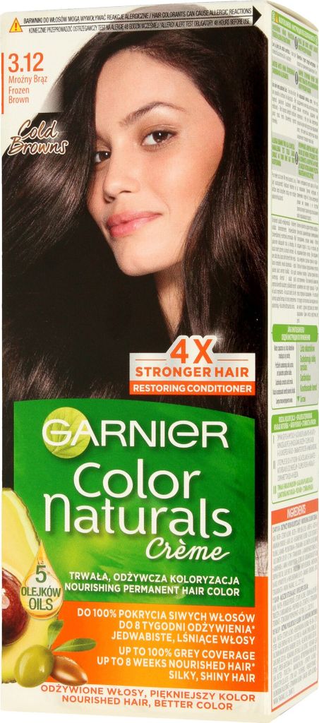 GARNIER Color Naturals Creme-Haarfarbe 3.12 Frostiges Braun