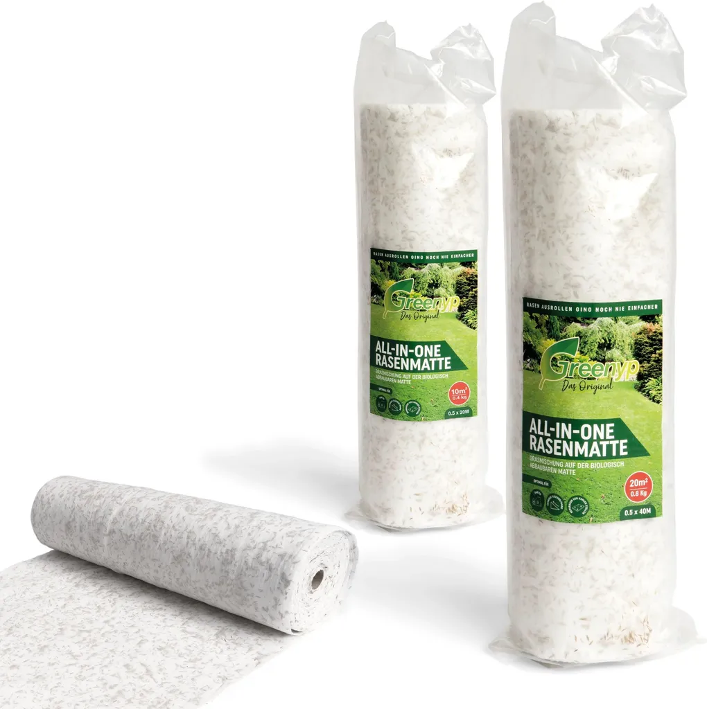 Gazon en rouleau biodégradable avec semences intégrées de 10m²