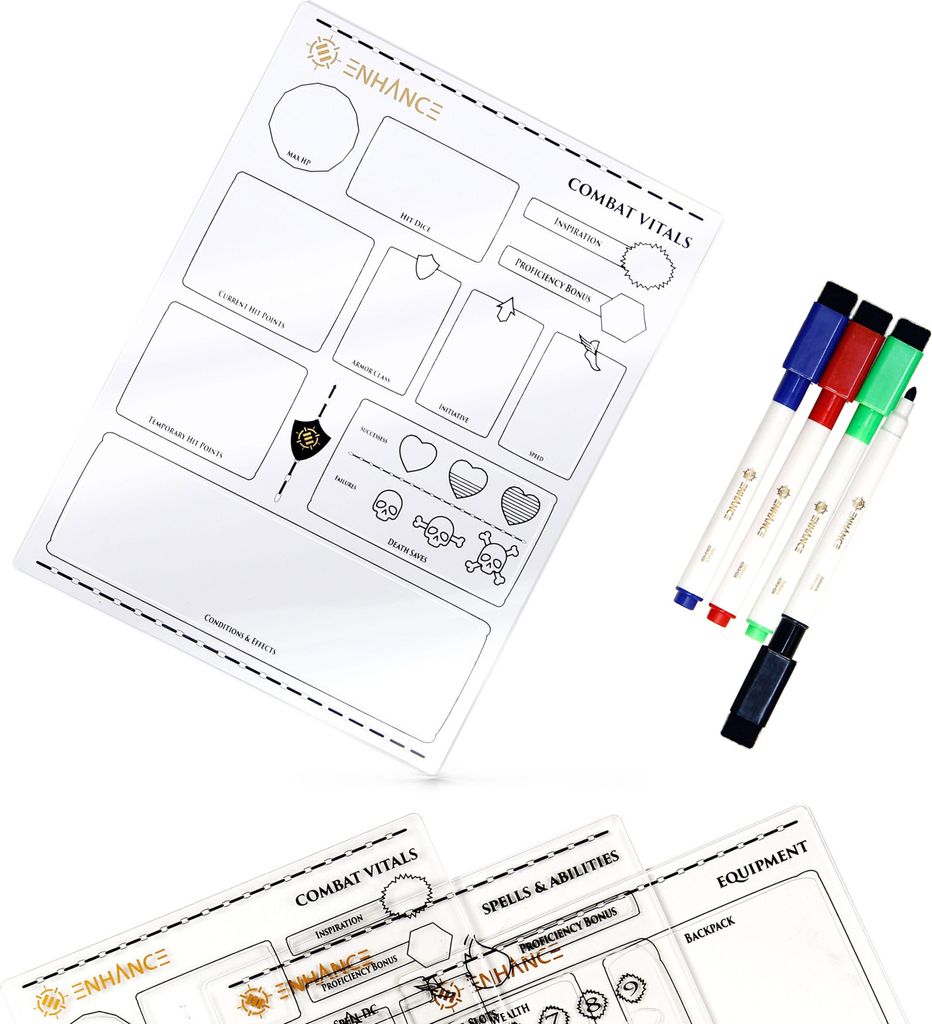 Enhance RPG Series Acryl Charakterbögen Set *Englische Version*