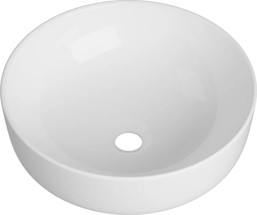 Lavabo Rotondo Bianco Teo in Ceramica - Design da Appoggio Moderno