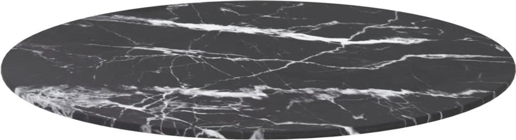 vidaXL Tischplatte Schwarz Ø60x0,8 cm Hartglas in Produktbild 