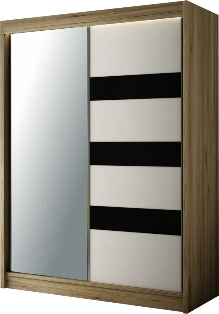 Kleiderschrank TETIS Schlafzimmer Schrank Garderobe Wohnzimmer Garderobenschrank 215x200x61