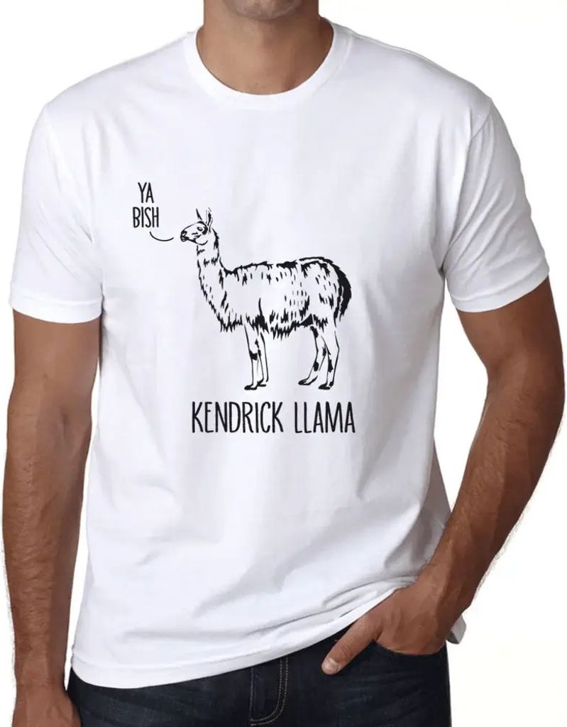 Herren Grafik T-Shirt Kendrick-Lama – Kendrick Llama – Öko-Verantwortlich Vintage Jahrgang Kurzarm Lustige Druck Geburtstag Geschenk Mann