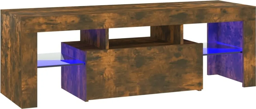 Mobile TV LED 120x35x40 cm Rovere Fumo - Struttura Rinforzata