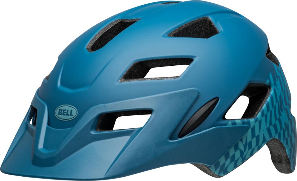Bell SIDETRACK Youth Fahrradhelm matte blue wavy checks unisize Blau