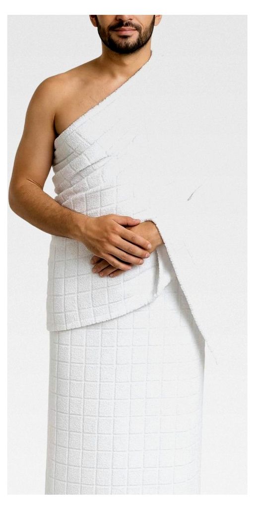 Ihram Kleidung Set für Hajj und Umrah | 1000g | 2 weiße Handtücher 110x220 cm | hygienisch, bequem und schnell trocknend