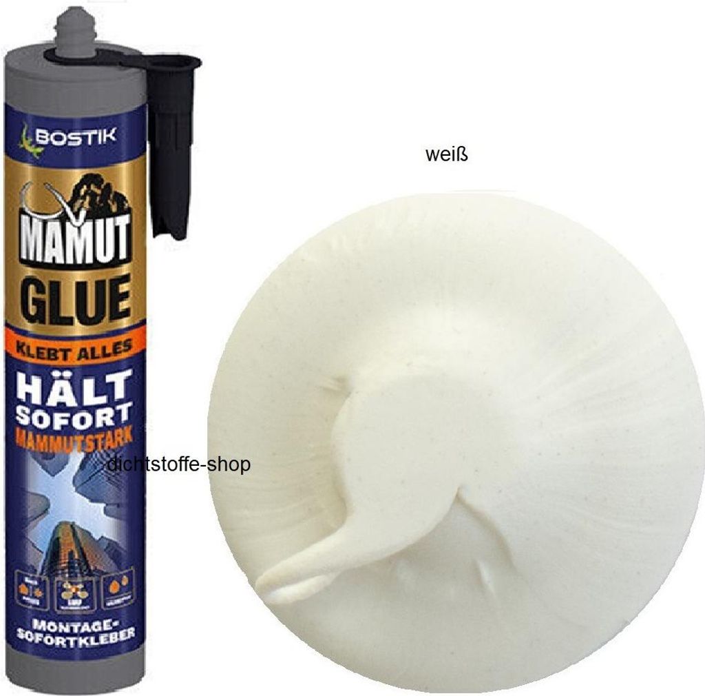 Bostik Mamut Glue 1K Hybrid Sofort Kleber Klebstoff 450g Kartusche weiss