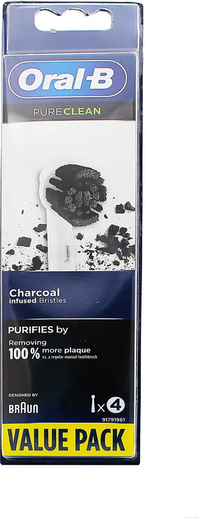 Oral-B PureClean 80349854 Testina per spazzolino elettrico 4 pezzi Nero, Bianco