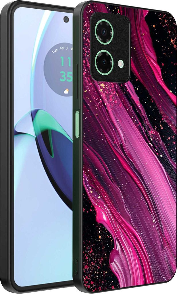 Geeignet für Motorola Moto G84 Telefon Fall mit Marmor-Druck - TPU zurück Abdeckung Fall Marmor-Design - lila rosa - Smartphonica
