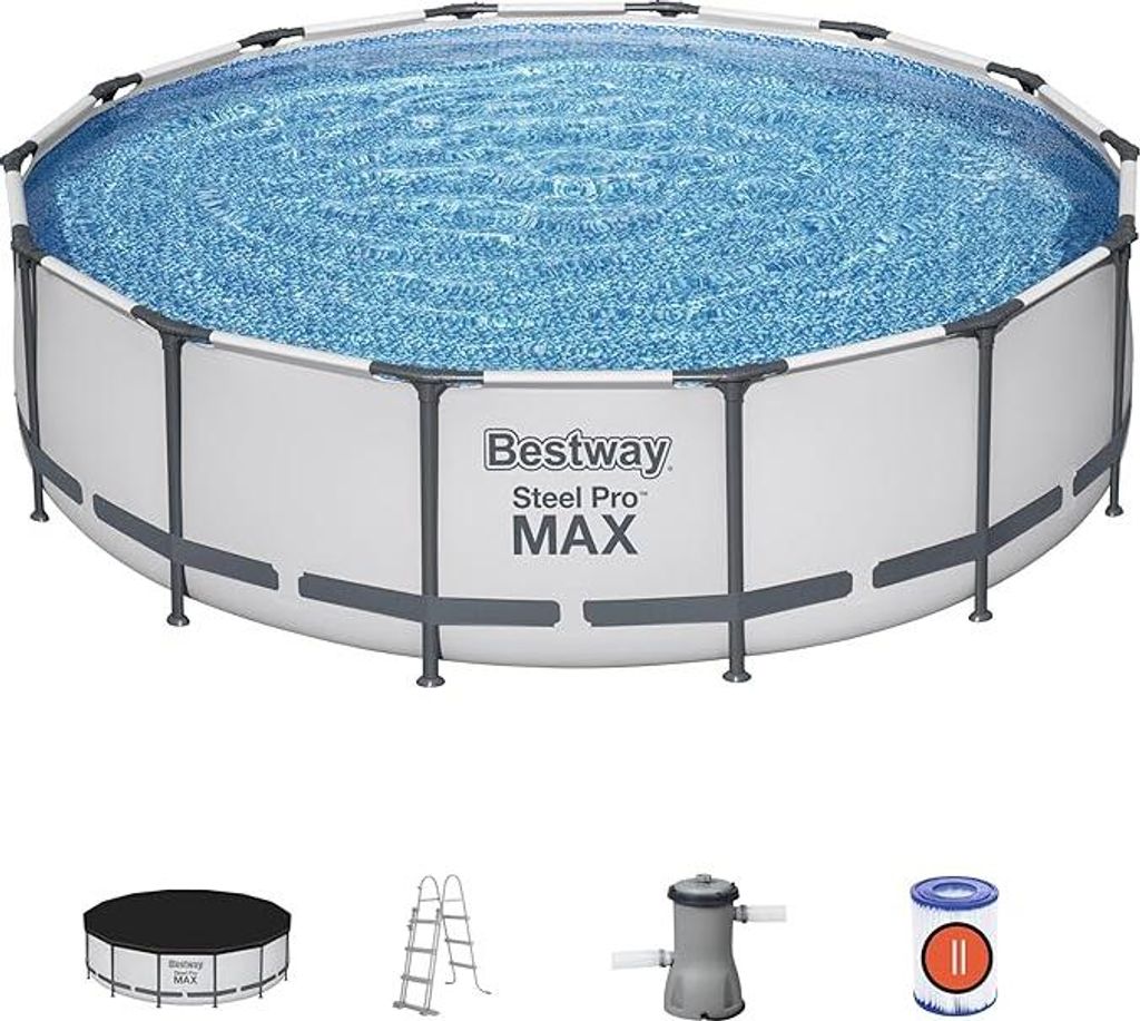 Bestway Steel Pro Max 56420, 10250 l, Basen ramowy, Szary, Zdjęcie produktu 