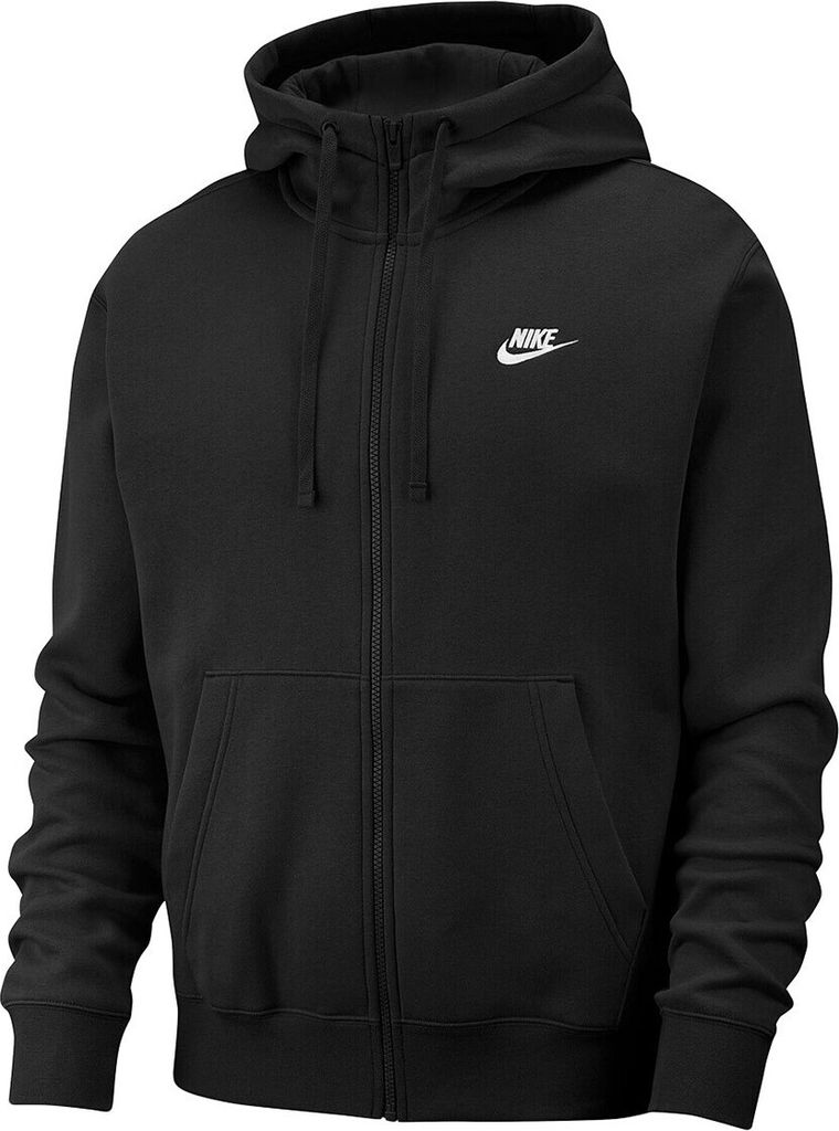 NIKE M NSW CLUB HOODIE FZ FT Sweatshirtjacke Herren schwarz