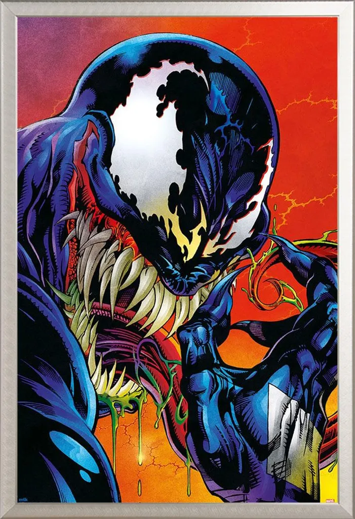 Regalo Marvel Poster Venom Incorniciato Shinsuke Argento 61x91,5