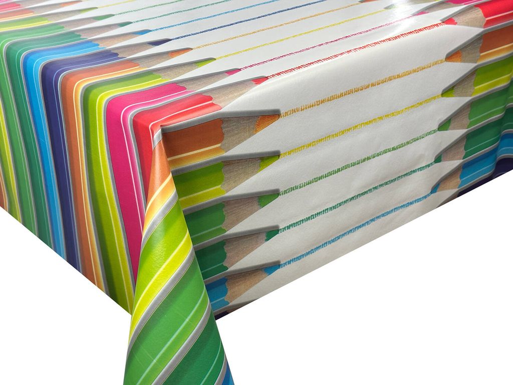 Wachstuch Wachstücher Tischdecke Abwaschbar Wasserdicht Gartentischdecke Buntstifte Kinder Kindergarten Kinderparty Classico WF-5066A 260x140 cm