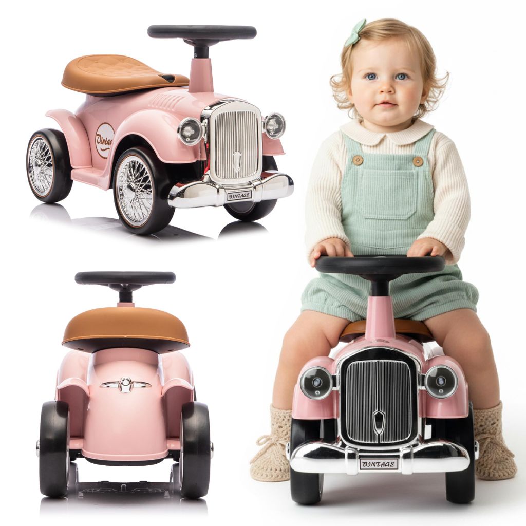Baby-Lauflernhilfe im Retro-Stil, puderrosa Produktbild 