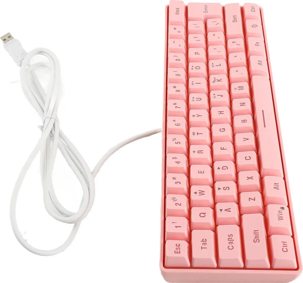 Mini clavier mécanique rose V700 avec rétroéclairage LED RGB