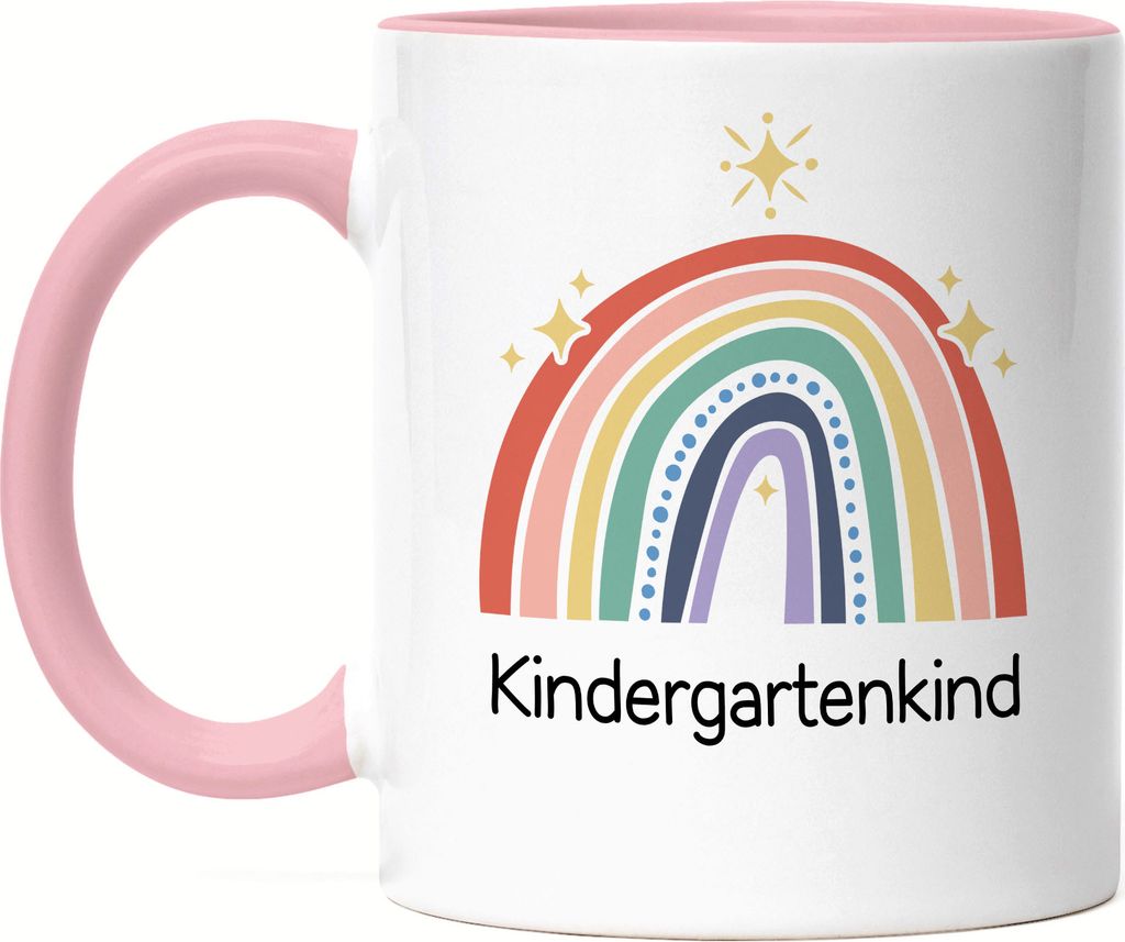 Kindergartenkind Tasse Rosa Geschenk Kindergarten Start Kita Regenbogen Sterne Buntes Motiv
