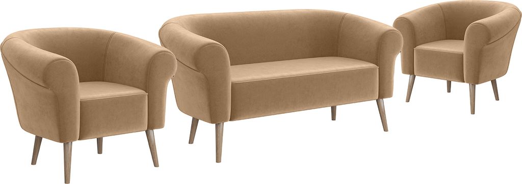 MEBLINI Mini Sofa Set 2-1-1 für Wohnzimmer - Mini Lounge für vier Personen - Küchensofa - Sofa Klein - Sitzgarnitur - Polstergarnitur - Sofagarn...