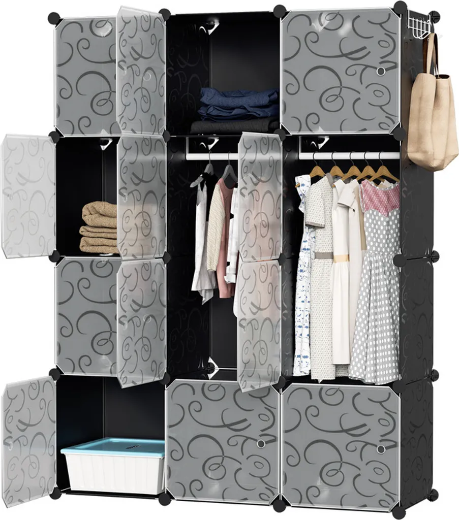 Aopunly Armadio Modulare 12 Cubi 140x105x35cm | Scaffale Fai da Te