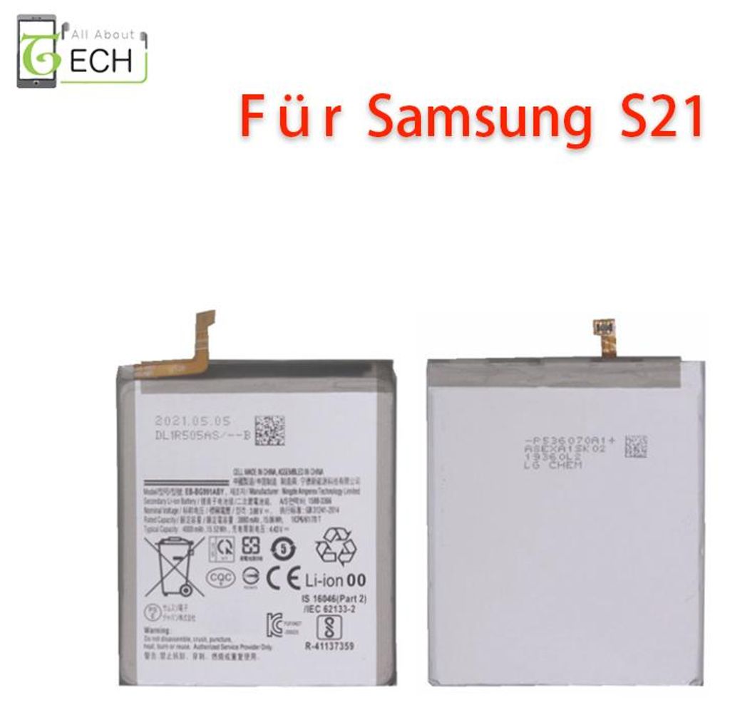 Ersatz Akku für Samsung Galaxy S21 G991B Battery Hochwertig Produktbild 
