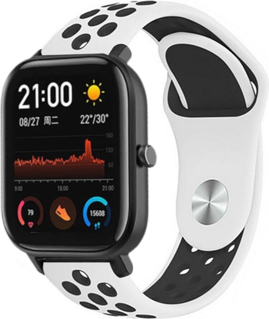 Strap-it Xiaomi Amazfit GTS Sportarmband (Weiß/Schwarz)