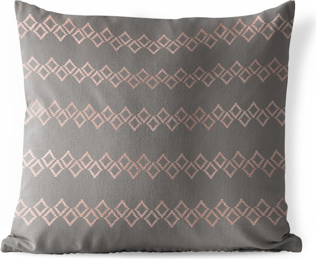 MuchoWow Outdoor Kissen - Muster - Rosa - Luxus - 40x40 cm - Wetterfest - Lounge Kissen - Kopfkissen - Interieur - Polster mit Bild
