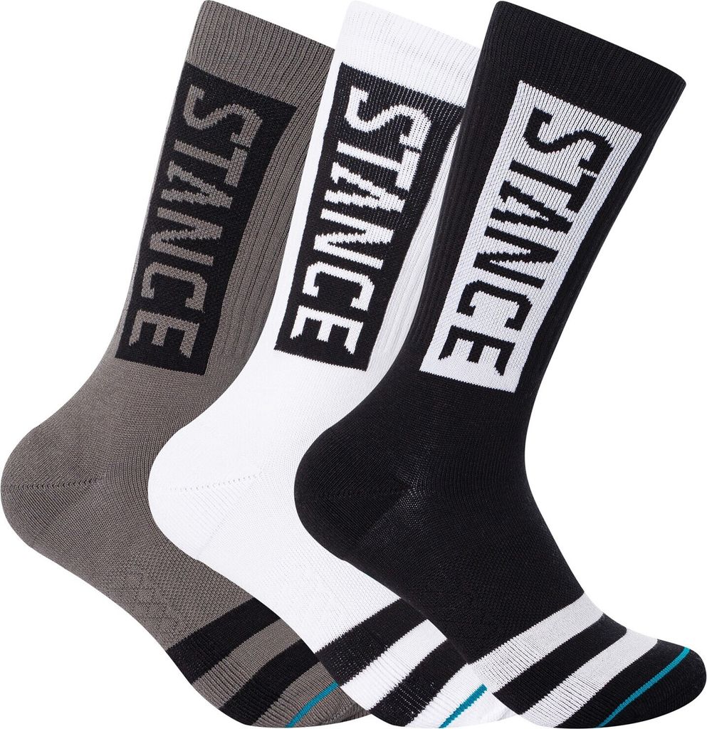 Stance The OG Crew Socken 3er Pack Grau Weiss Schwarz