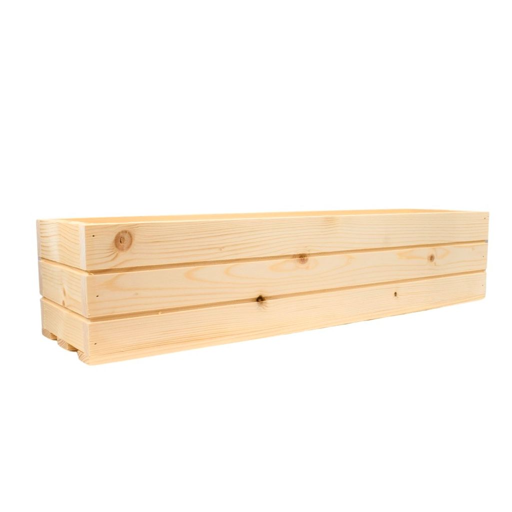 Drevená truhlica z masívneho dreva - prírodná 70 cm Obrázok produktu 