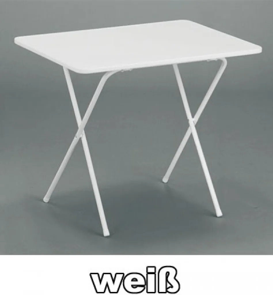 MFG Table de camping pliante 60x80 cm en plastique blanc robuste - 5