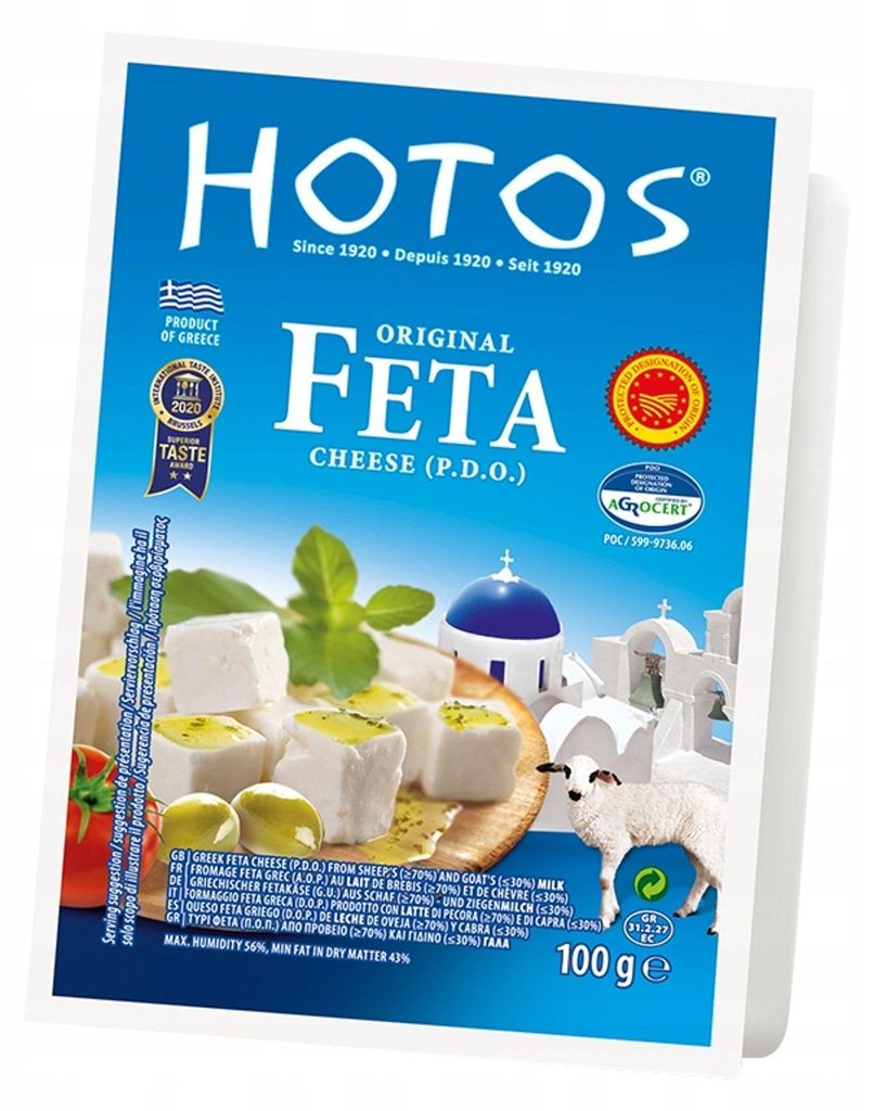 Fromage Feta Hotos, 200 g, à base de lait de chèvre et de Image du produit 