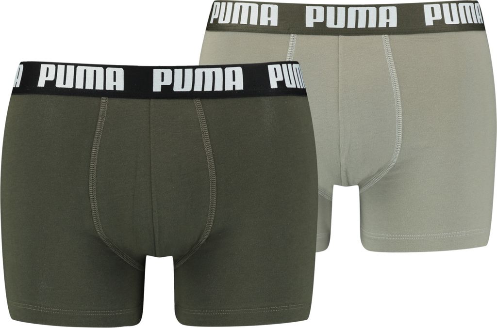 PUMA BASIC BOXER 2P dark green combo S