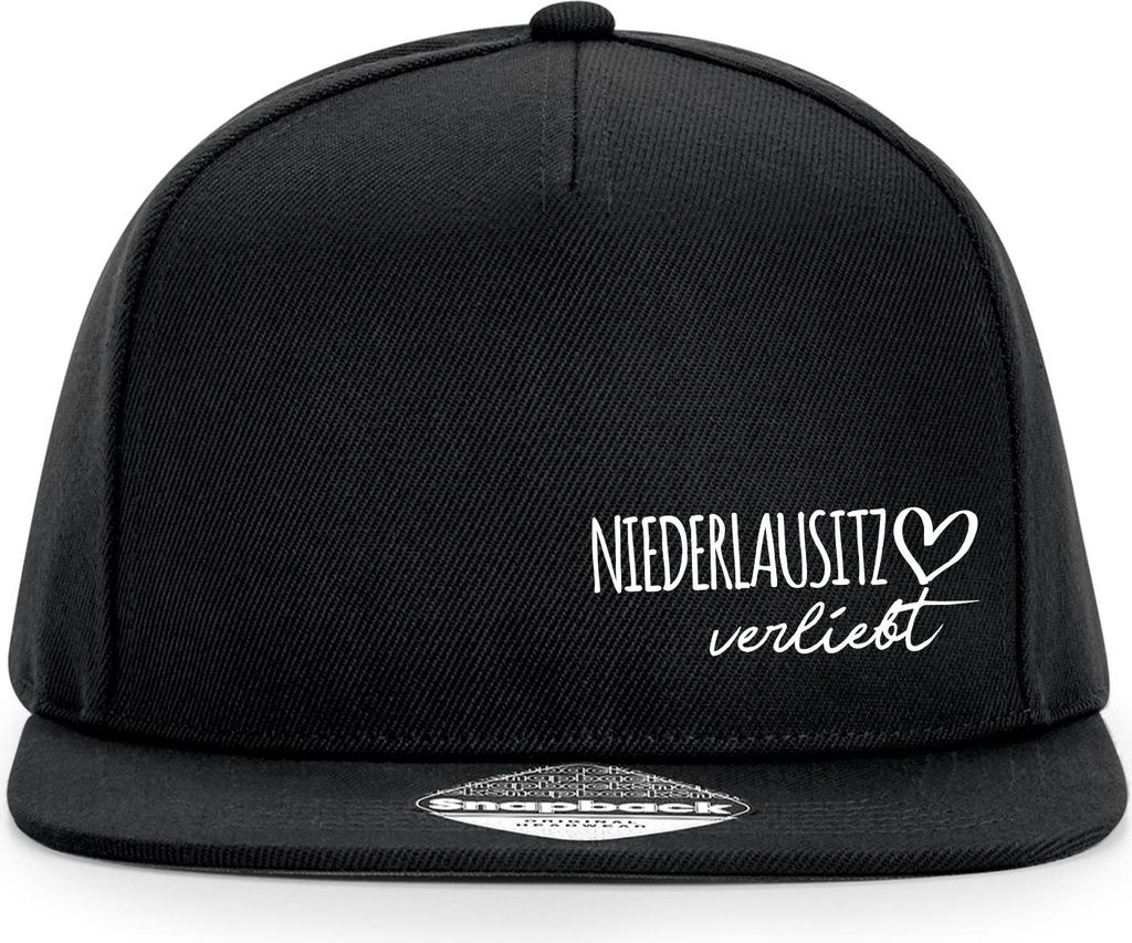 Huuraa Cappy Mütze Niederlausitz verliebt Black Polyester Snapback Kappe Geschenkidee