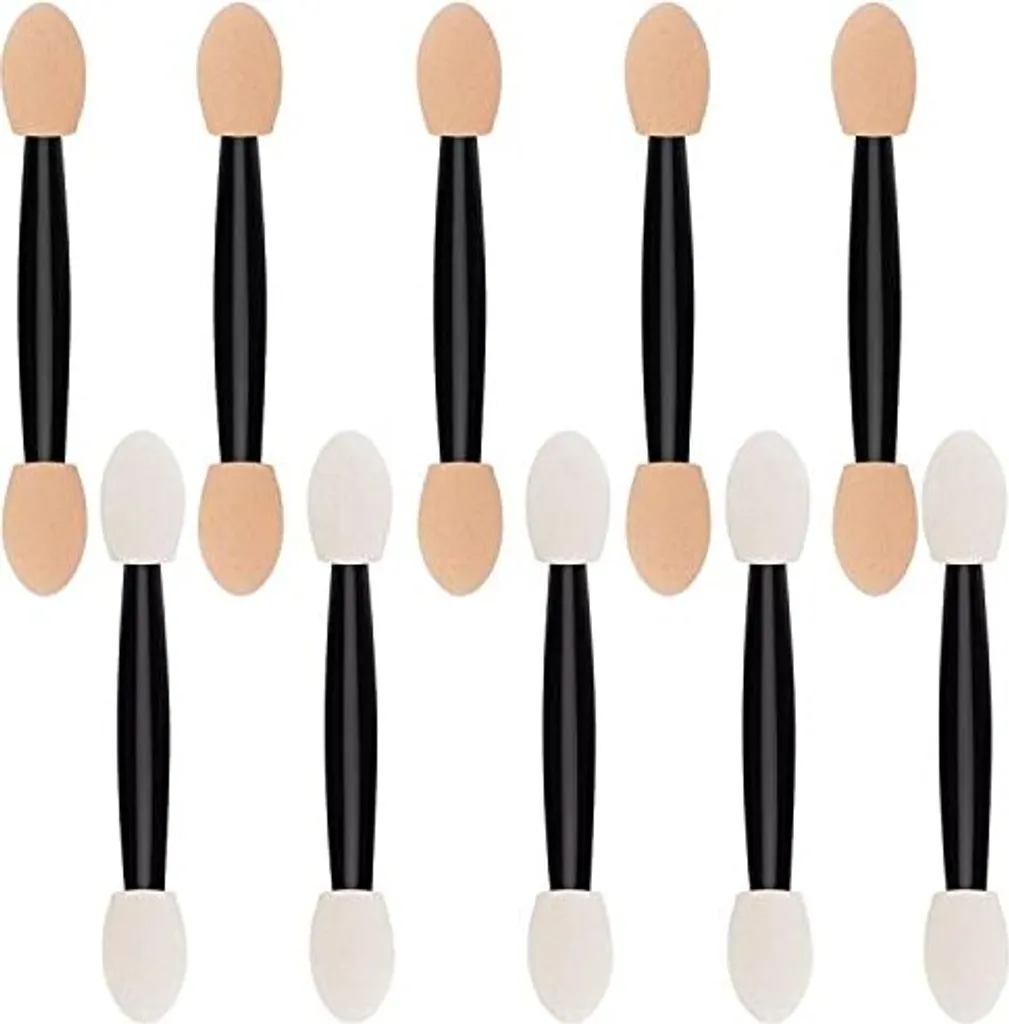 Set 10 Pennelli Ombretto in Spugna Rosa Applicatori Trucco Occhi Monouso