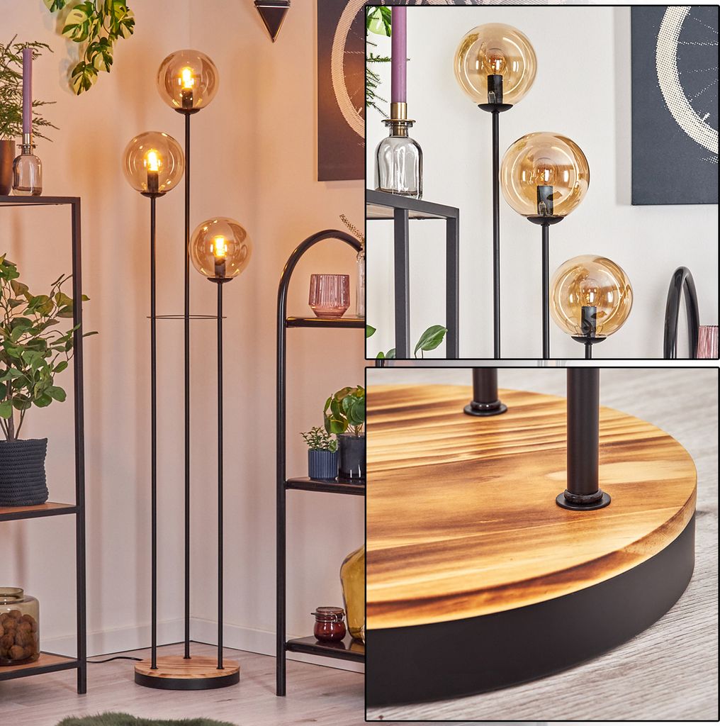 Fossobiubo Stehlampe aus Metall/Holz/Glas in Produktbild 