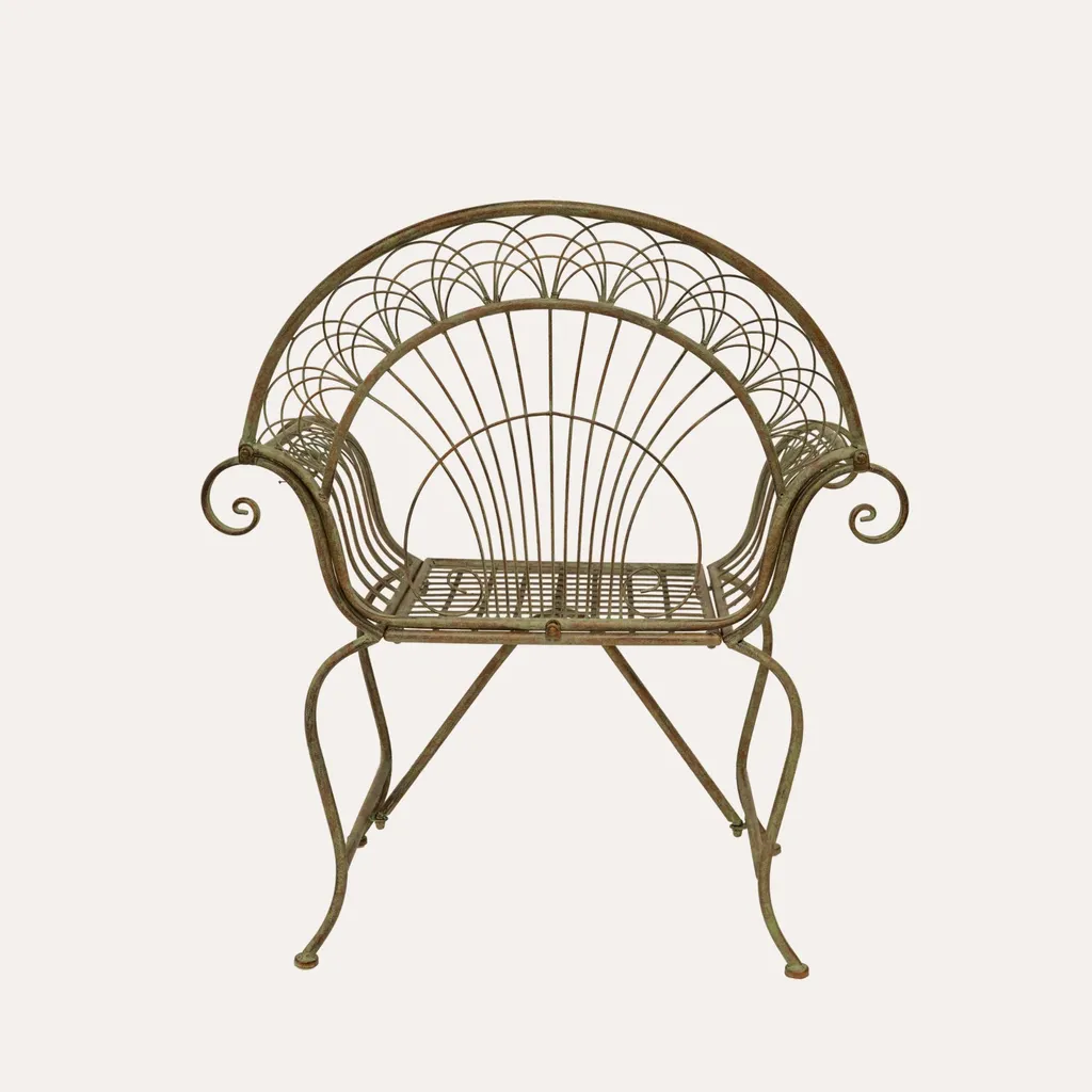 Siège de jardin en métal vert KEYHOMESTORE Fauteuil une place 76cm