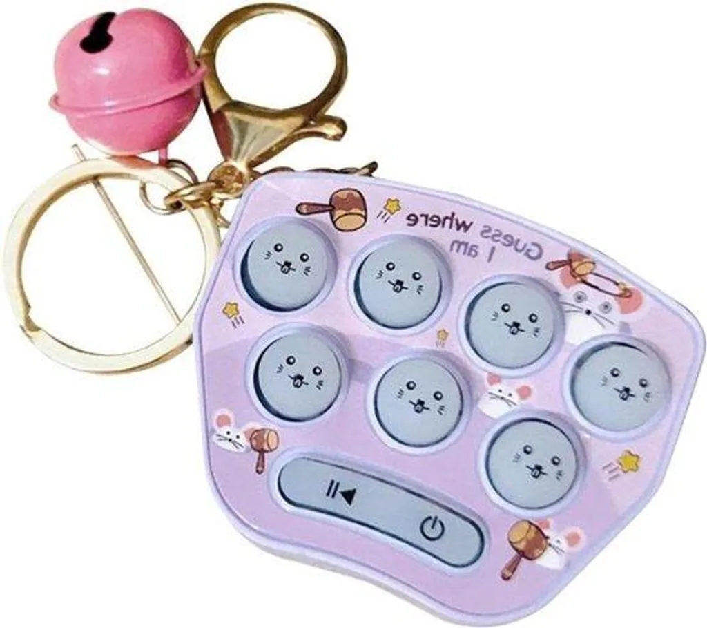 Mini-jeu hamster Memory en argent, lot de 2 porte-clés avec fonctions