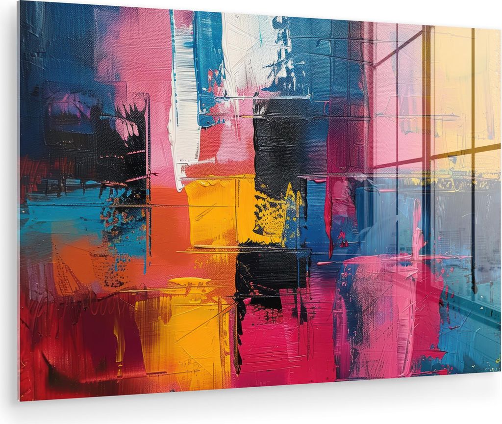 MuchoWow Glasbilder - Bilder auf Wandbild - Foto auf Glas Lackierung - Kunst - Modern - Abstrakt 60x40 cm Wanddekoration aus Glas - Acrylglasbild -...