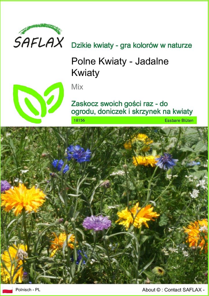 SAFLAX - Polne Kwiaty - Jadalne Kwiaty - 1000 Nasiona - Mix Zdjęcie produktu 