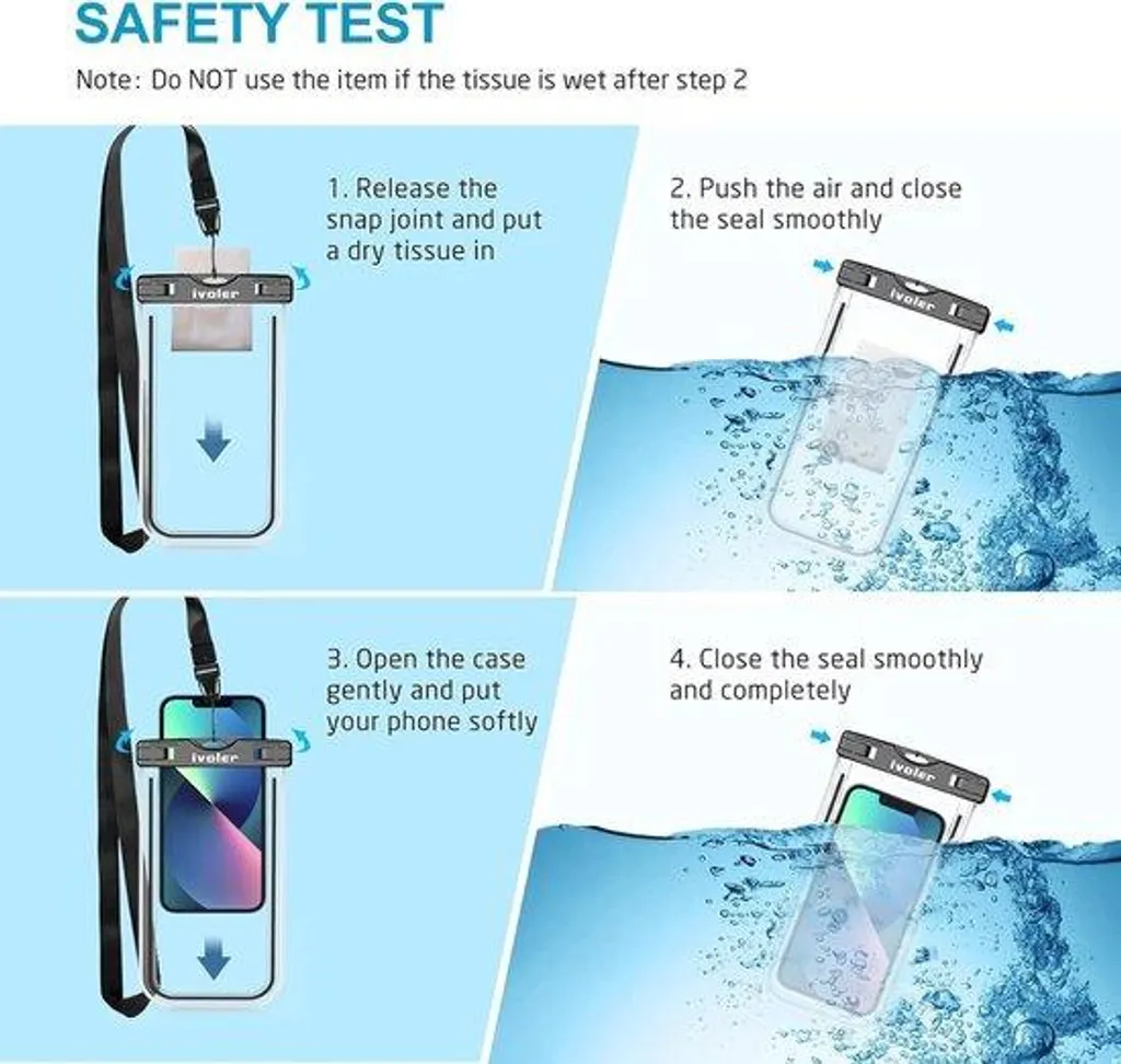 Protection étanche smartphone universelle IPX8 étui certifié 6,7 pouces