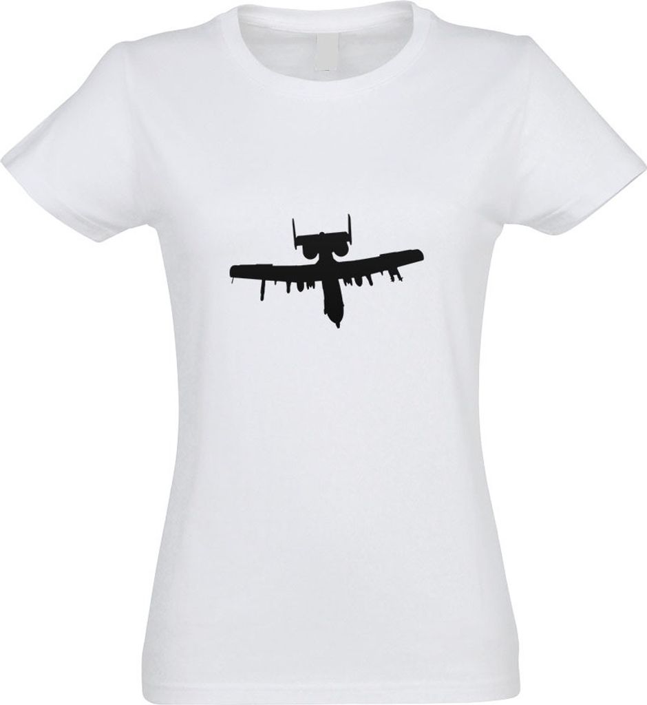 Kiwistar - T-Shirt tailliert - Damen - Weiss - Drohnen Militäreinsatz Flugzeug - mit Motiv Bedruckt - Funshirt Design - Sport - Freizeit - Damen -...