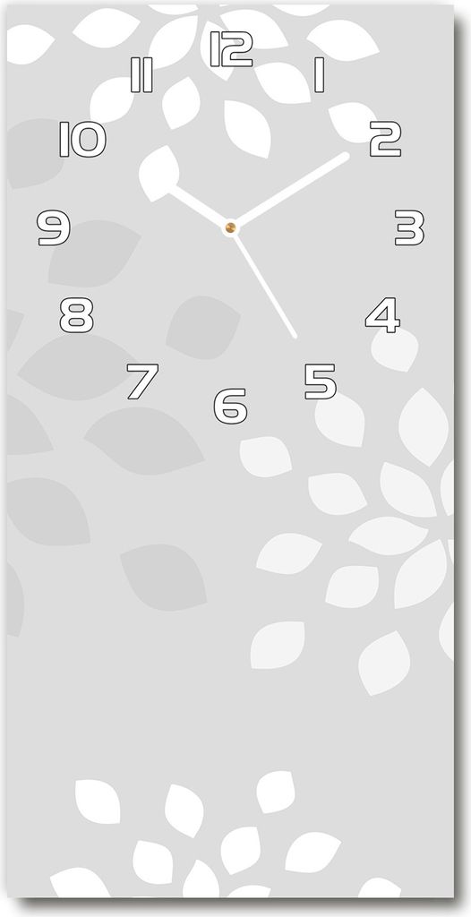Wanduhr aus Glas – 30x60 cm - Glasbild - Glasuhr - Gehärtetes Glas -Blumenmuster