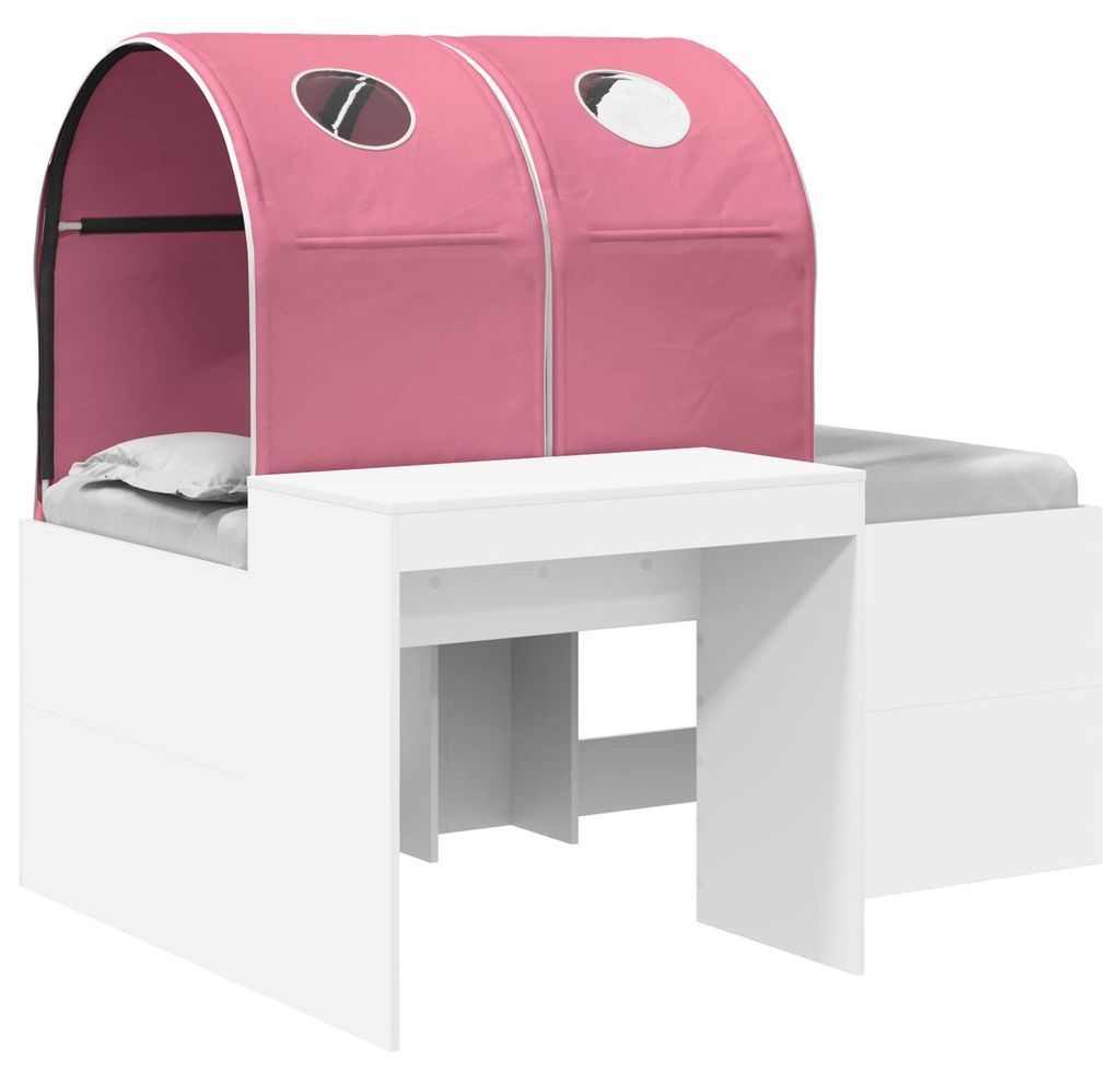 vidaXL Bett mit Tunnel 3 Stk. Artisian Eiche und Pink Holzwerkstoff