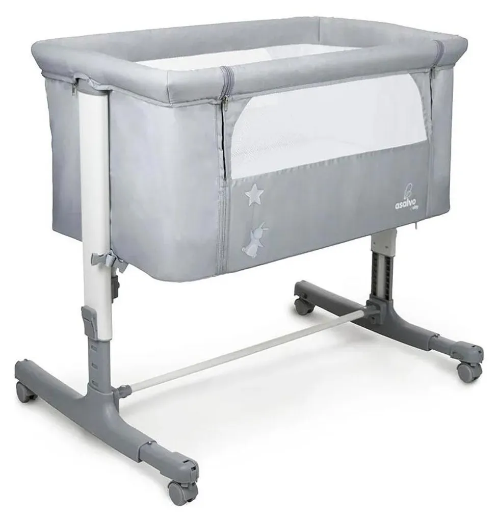 Lit d'appoint Asalvo Calm Argent pour Enfants - Lit de Voyage Pliable