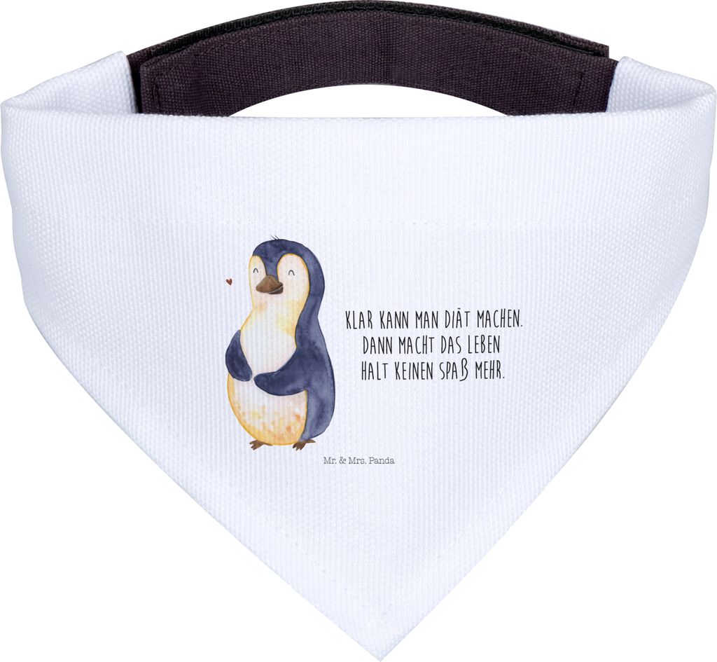 Mr. & Mrs. Panda Halstuch Hund Pinguin Diät - Weiß - Geschenk, Tuch für Hunde, Abnehmen, Hundehalstuch, Schal, Bauch