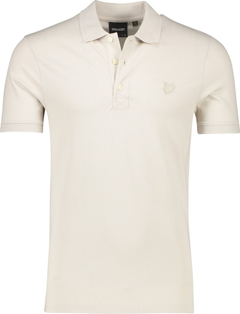 Lyle & Scott Polo Creme Baumwolle und Stretch Piqué Uni