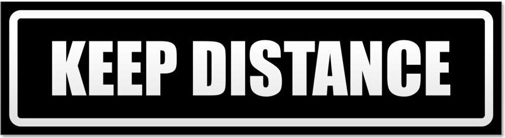 Keep Distance invertiert Magnetschild Schild magnetisch - 60cm Schwarz - Magnetfolie für Auto PKW Kfz