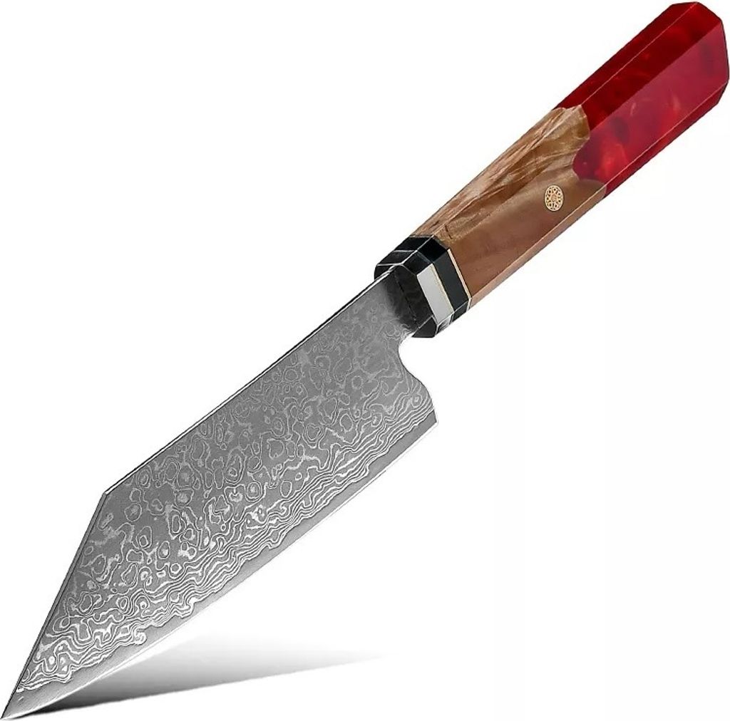 Kurume Damast Küchenmesser - Kleines Hackbeil in Rot, 26,1 cm KP20016