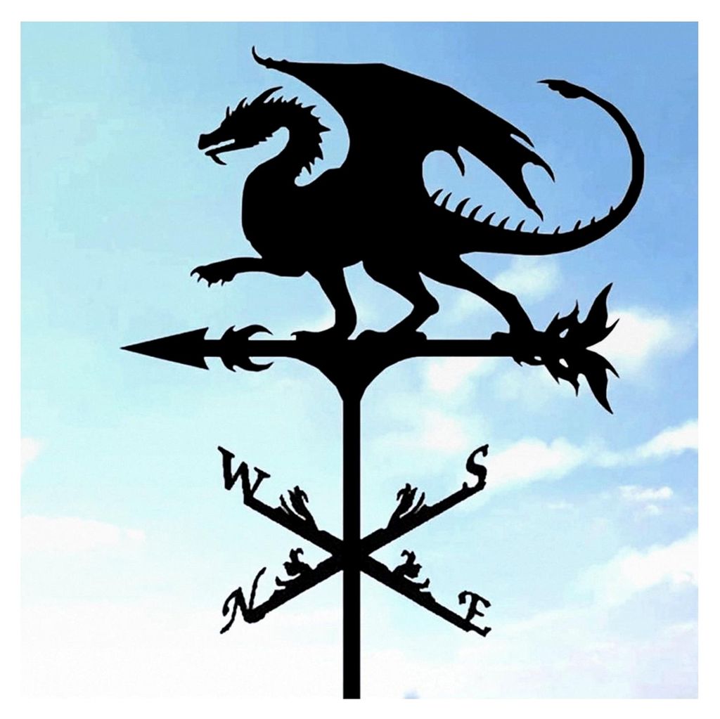 Wetterfahne aus Metall im Vintage-Stil, schwarze Wetterfahne, hohl, Windrichtungsanzeige für den Außenbereich, Garten, Dach, Paddock, Dekoration