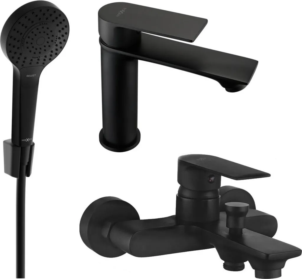 Mexen Royo R05 set da vasca, nero - 72203R05-70
