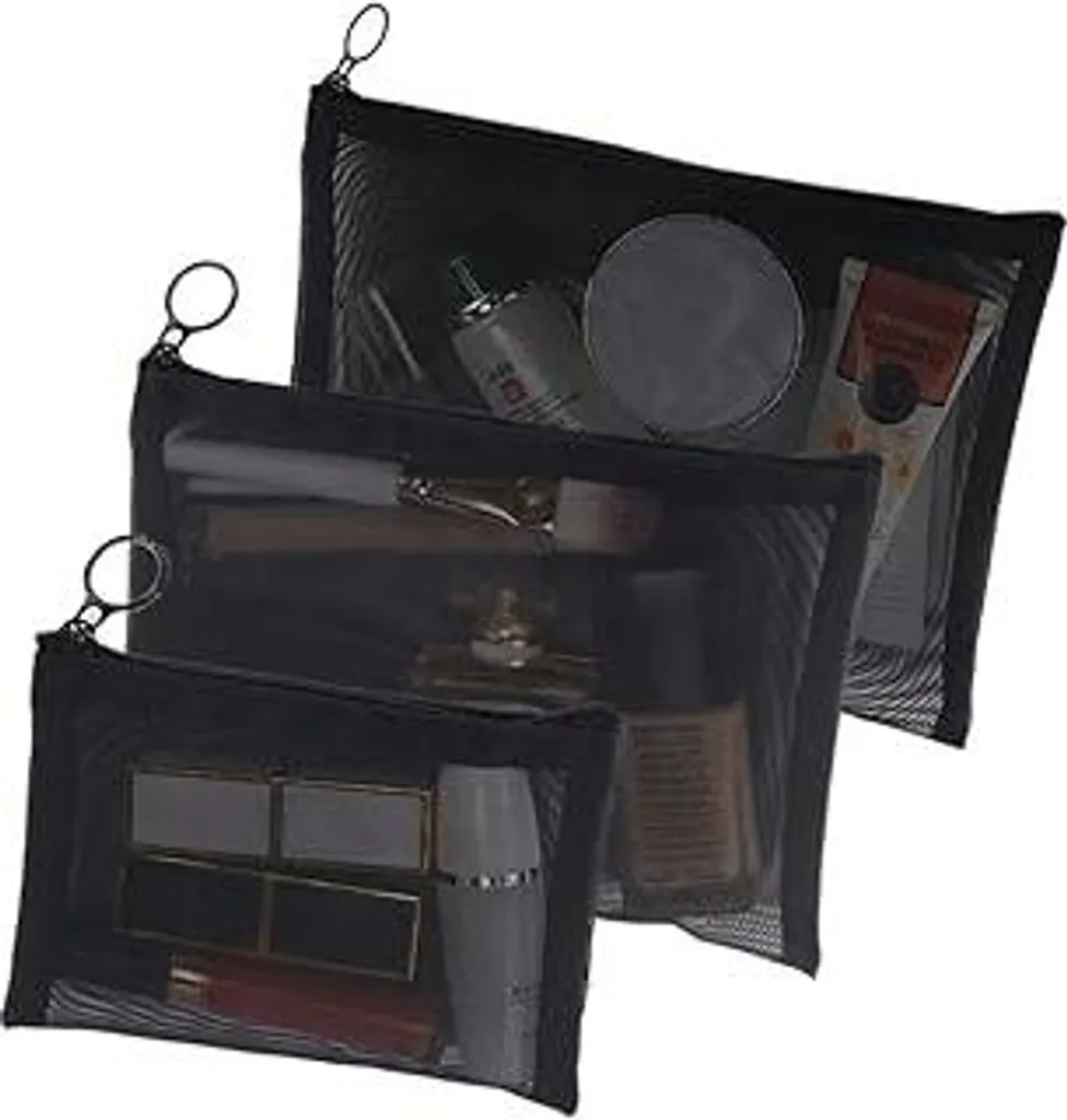 FZSECRIU Set 3 Pezzi Organizer Borsa e Pochette Cosmetici da Borsetta