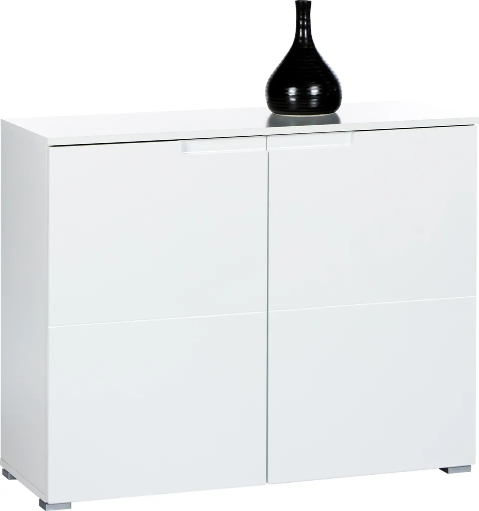 Meuble de rangement 100 cm commode blanche 2 portes pour organiser la chambre